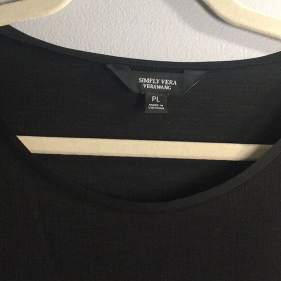 Elegant Simply Vera Verawang top women’s size pl petite Large black embellished - Picture 10 of 16